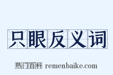 只眼反义词是什么意思的图片